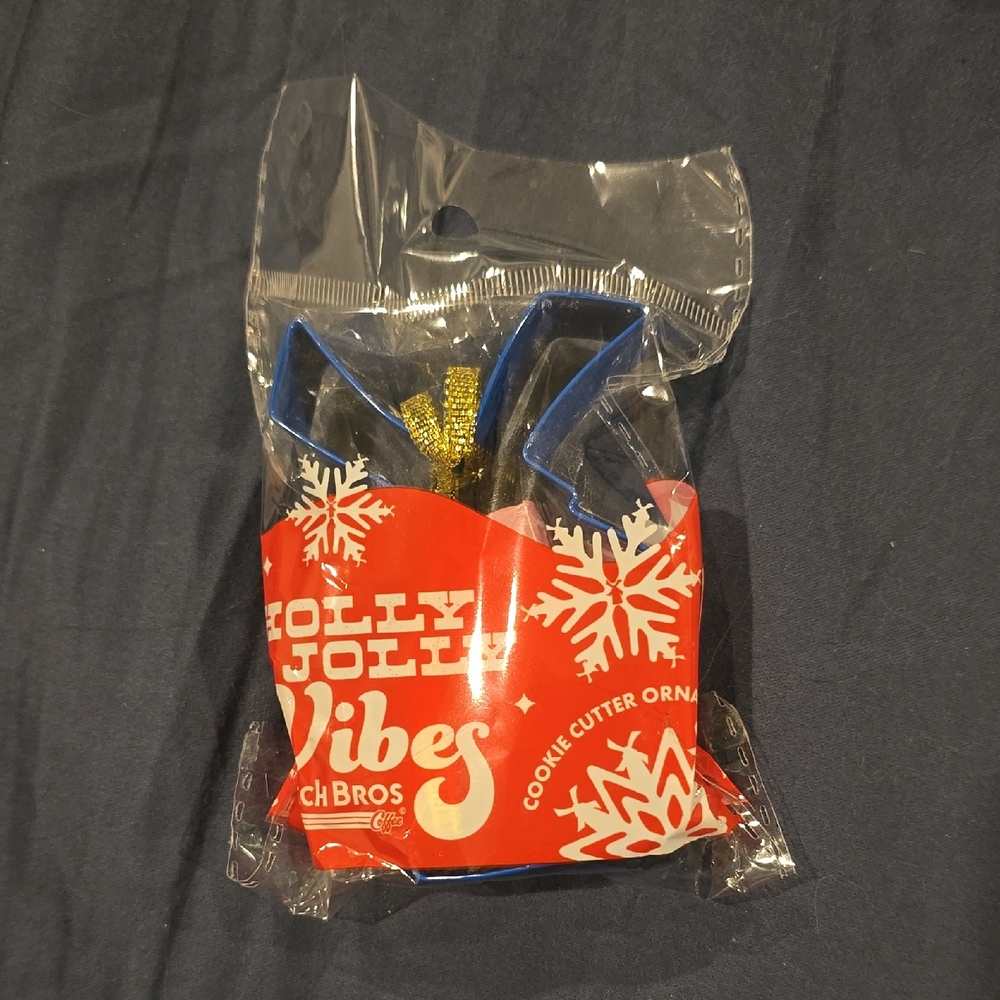Dutch Bros Blue and Red Cookie Cutter Ornament